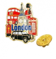 London Multiscene Metal Lapel Pin Badge