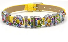 Yellow Glitter Multicoloured London Letters Bracelet