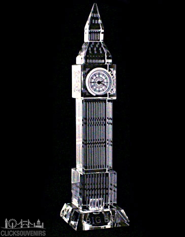 London Big Ben Silver Plated Crystal Glass with changing lights Souvenir Gift 
