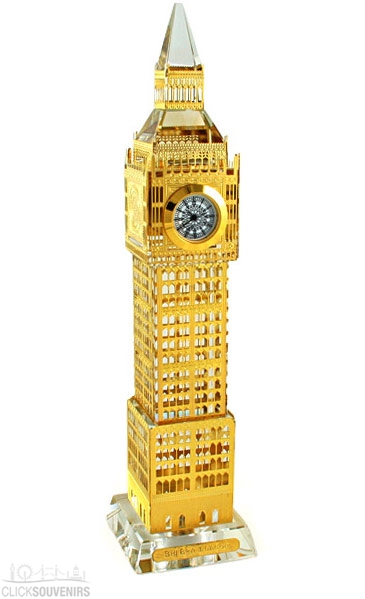 22cm Light Up Gold Plated Crystal Big Ben Clock