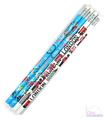 4x Mixed London Blue and White Pencils