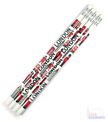4x White British London Pencils
