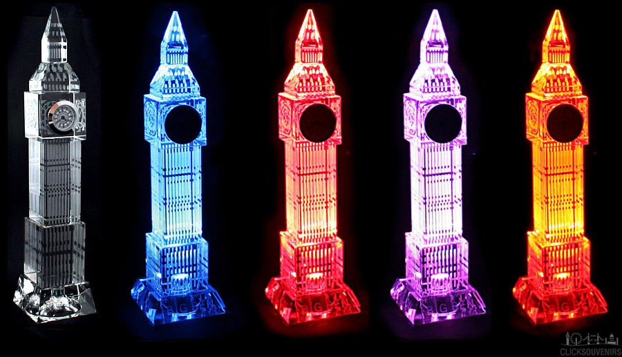 17 Light Up Crystal Souvenir Big Ben With Clock