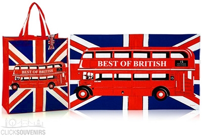 Best of British Bus Shopping Bag and Tea Towel Gift Set