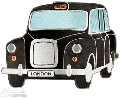 Black London Taxi Foil Stamped Magnet