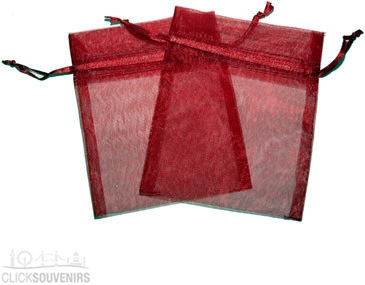Burgundy Organza Gift Bag 9 x 7cm