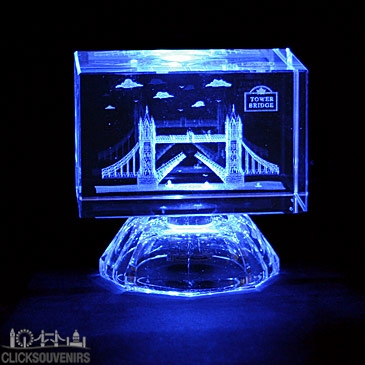 Colour Changing Light Up Tower Bridge Laser Art Crystal