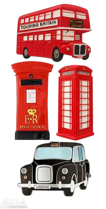 Gift Set of 4 British Classics Fridge Magnets