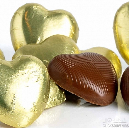 10x Gold Foiled Milk Chocolate Hearts