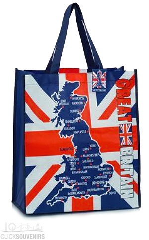 Great Britain Map Souvenir Shopping Bag