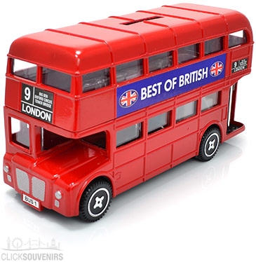 Large Diecast Metal Red Bus Money Box