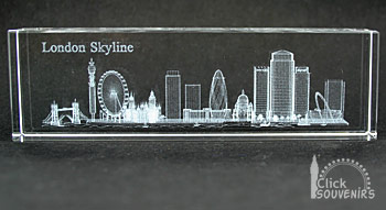 10 London Skyline 3D Crystal Glass Showpiece Paper Weight Souvenir Boxed Gift 