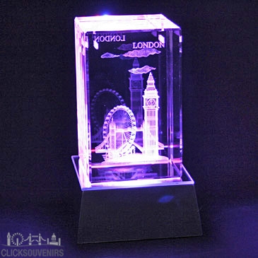 Laser Art London Crystal & Colour Changing Light Stand