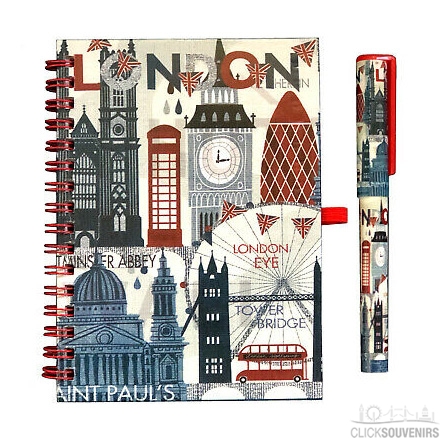 2 X Note Pad Diary With Pen London Union Jack Tower Bridge Big Ben Souvenir Gift 