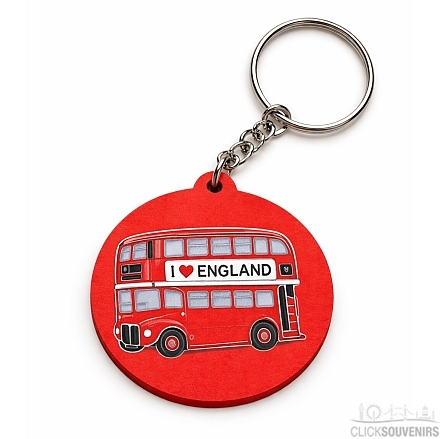 Red England Bus Keyring – Wooden London Souvenir
