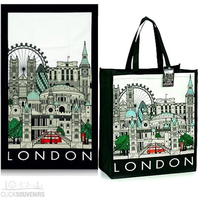 London Cityscape Shopping Bag and Tea Towel Gift Set
