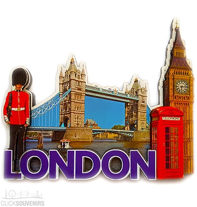 Wooden London Collage Fridge Magnet