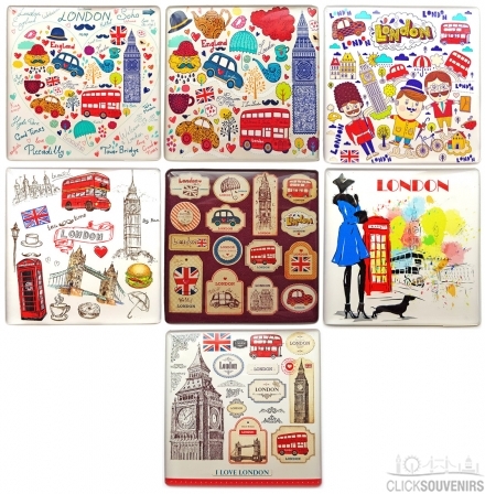 London Illustrations Square Magnet