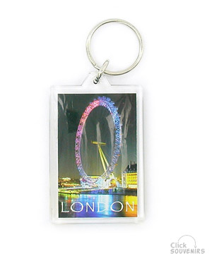 Acrylic Keyring with London Night Scene