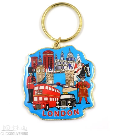 Metal Absolutely Everything London Keyring