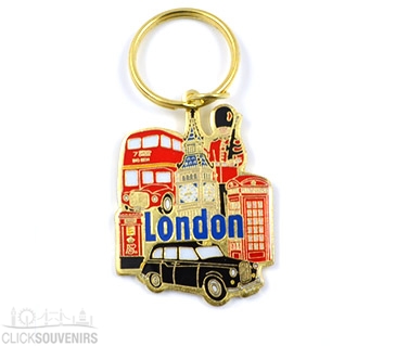 Metal London City Scenes Keyring