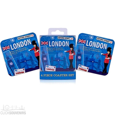 Pack of Four London Scrapbook Coasters