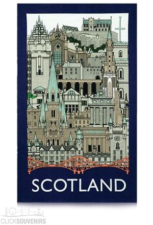 Scotland Landmark Cotton Tea Towel