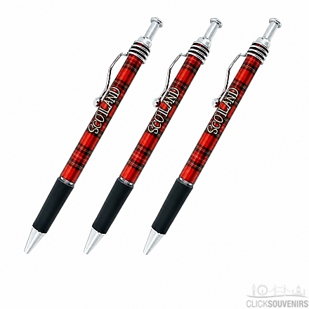 3 Scotland Tartan Souvenir Pens