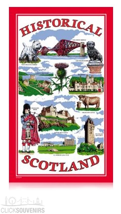 Scottish Historical Scotland Tea Towel