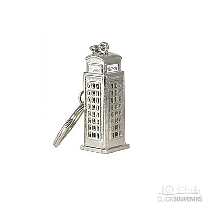 Silver Metal Telephone Box Keyring