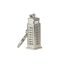 Silver Metal Telephone Box Keyring