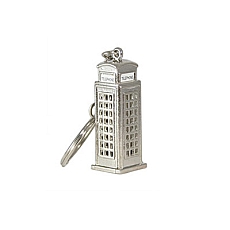 Silver Metal Telephone Box Keyring