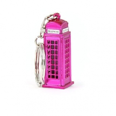 Metal Pink Telephone Box Keyring