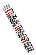 4x I Love London White Pencils