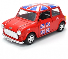 Pullback Red Union Jack Mini Cooper Model Car