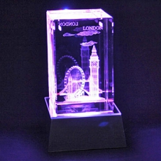 Laser Art London Crystal & Colour Changing Light Stand