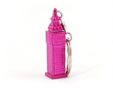 Pink Metal London Big Ben Keyring