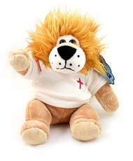15cm Soft Toy Lion with White England Football T-Shirt