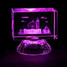 Colour Changing Light Up London Laser Art Crystal