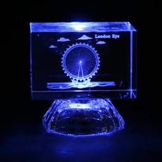 Colour Changing Light Up London Eye Laser Art Crystal