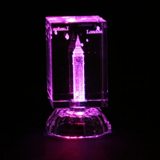 Colour Changing Light Up Big Ben Laser Art Crystal