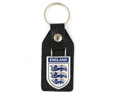 Three Lions England   Leather Keyring