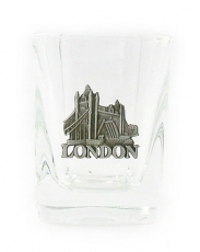 Silver Tower Bridge Square Shot Glass