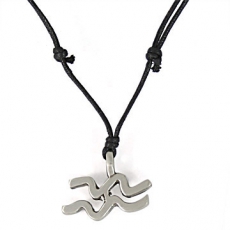 Aquarius Pewter Pendant with Adjustable Cord