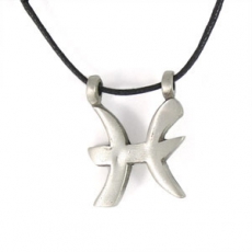 Pisces Pewter Pendant with Adjustable Cord