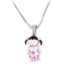 Crystal Girl Pendant with Necklace