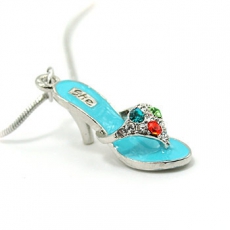 Turquoise Stiletto Shoe Pendant Necklace
