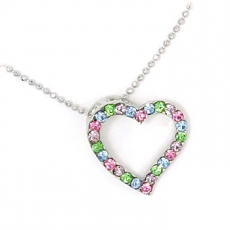 Crystal Love Heart Pendant with Necklace