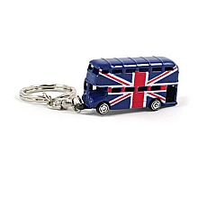 Die Cast Metal Union Jack Bus Keyring