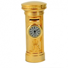Gold Brass Post Box Clock